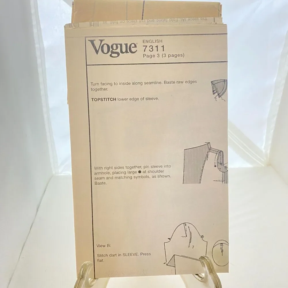 #7311 Vogue Misses Dress Sewing Pattern Size 14-18